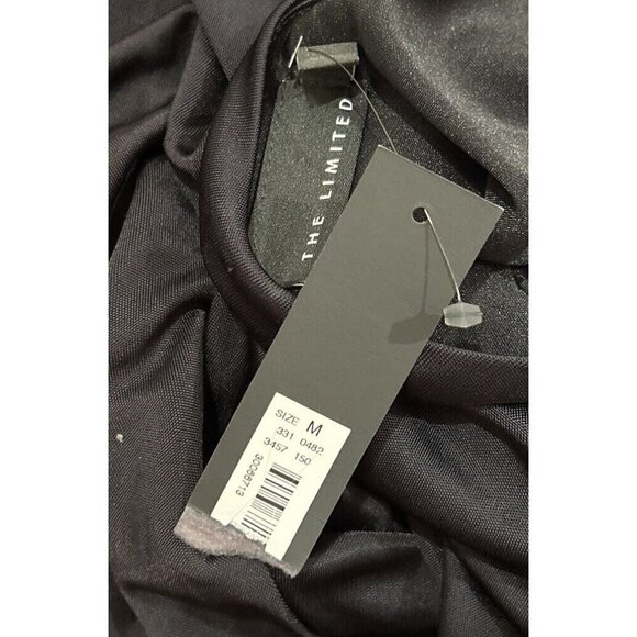 The Limited Womens Sleeveless Midi Dress V-Neck Black Ruched Waist Size M NEW - Picture 6 of 6